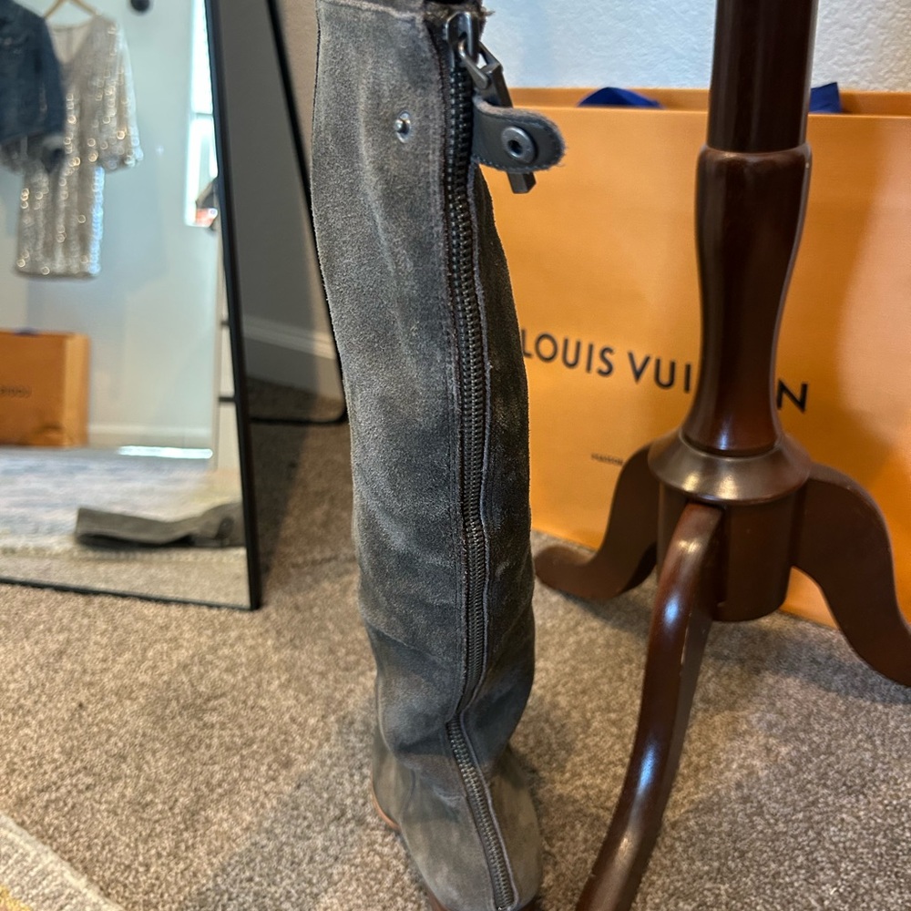 Dolce Vita Suede Knee-High Boots in Grey - Picture 2 of 4